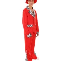 HPO Adult Men's Sweet Daddy Pimp Vintage Costume | Red Halloween Costume