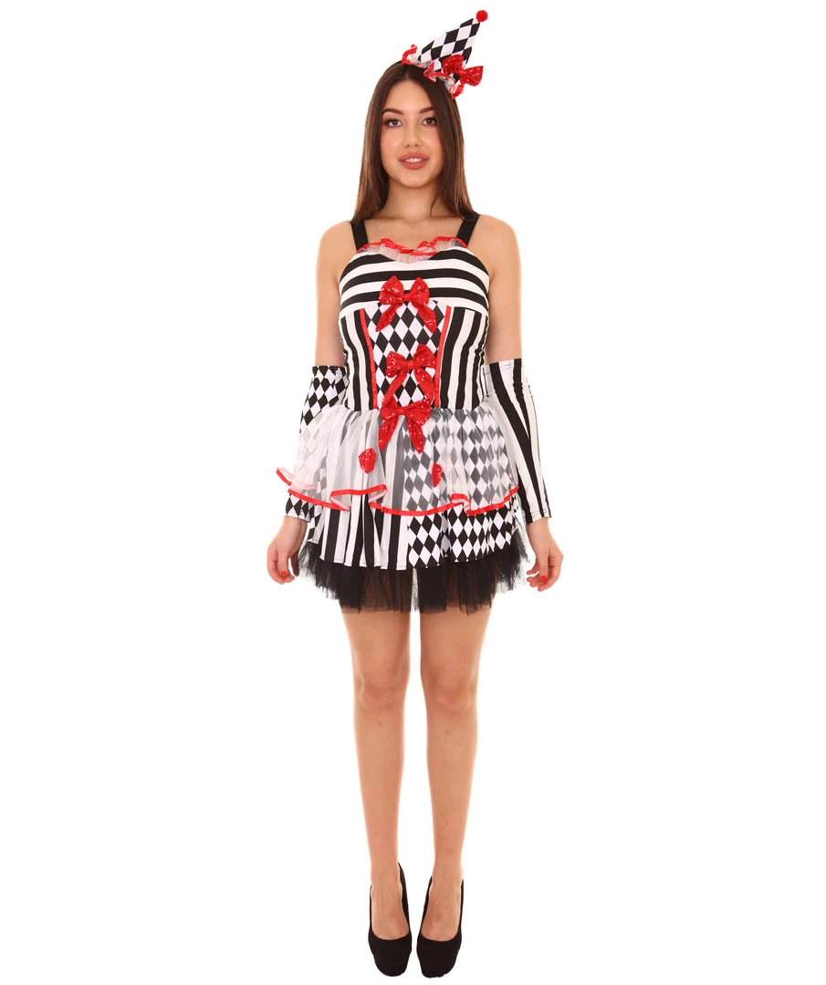 HPO Adult Women's Creepy Clown Scary Costume | Multi Halloween Costume 2 HPO Adult Women's Creepy Clown Scary Costume | Multi Halloween Costume