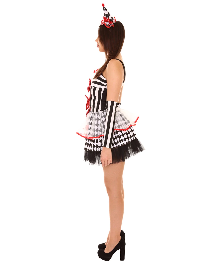 HPO Adult Women's Creepy Clown Scary Costume | Multi Halloween Costume 4 HPO Adult Women's Creepy Clown Scary Costume | Multi Halloween Costume