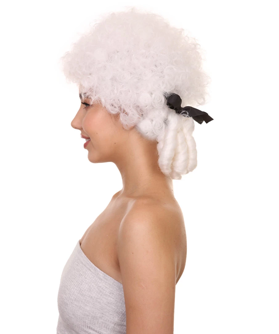 HPO Womens 18th Century Colonial Lady Wig | White Historical Wig | Premium Breathable Capless Cap 3 HPO Womens 18th Century Colonial Lady Wig | White Historical Wig | Premium Breathable Capless Cap