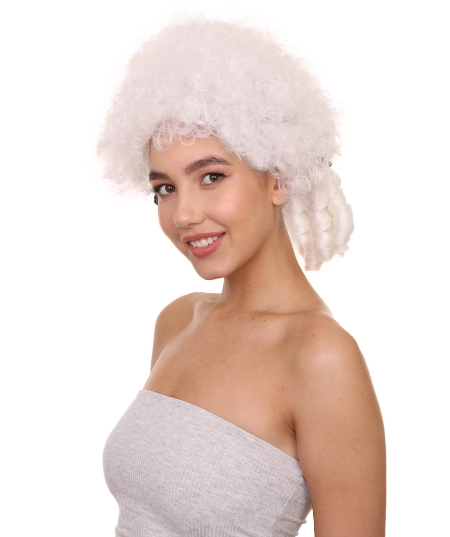 HPO Womens 18th Century Colonial Lady Wig | White Historical Wig | Premium Breathable Capless Cap 2 HPO Womens 18th Century Colonial Lady Wig | White Historical Wig | Premium Breathable Capless Cap