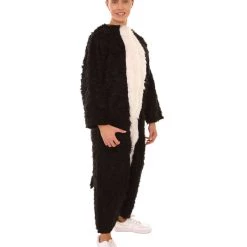 HPO Adult Men's Deluxe Skunk Animal Costume | Black Halloween Costume
