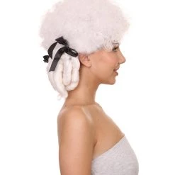 HPO Womens 18th Century Colonial Lady Wig | White Historical Wig | Premium Breathable Capless Cap 13 HPO Womens 18th Century Colonial Lady Wig | White Historical Wig | Premium Breathable Capless Cap