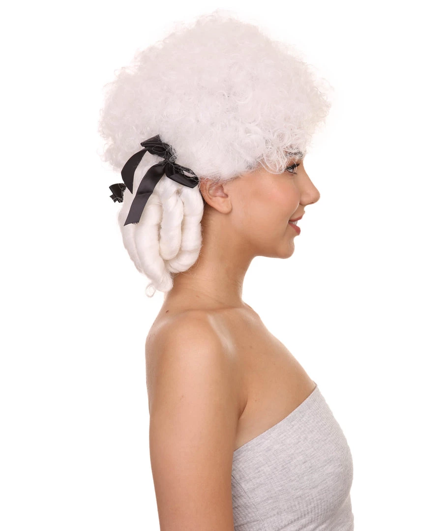 HPO Womens 18th Century Colonial Lady Wig | White Historical Wig | Premium Breathable Capless Cap 5 HPO Womens 18th Century Colonial Lady Wig | White Historical Wig | Premium Breathable Capless Cap