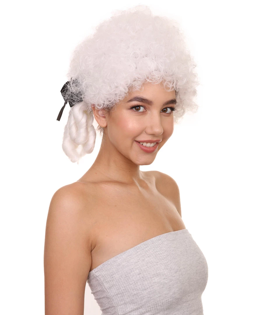HPO Womens 18th Century Colonial Lady Wig | White Historical Wig | Premium Breathable Capless Cap 6 HPO Womens 18th Century Colonial Lady Wig | White Historical Wig | Premium Breathable Capless Cap