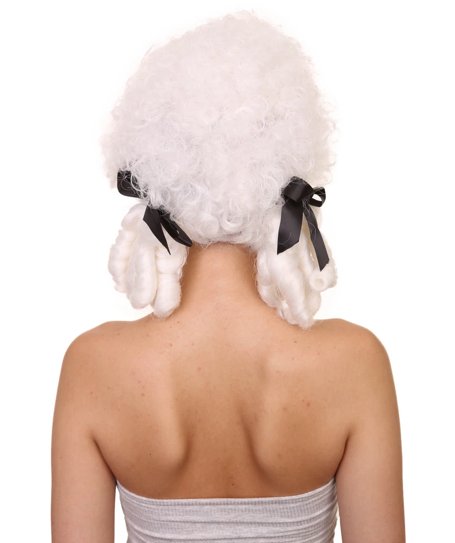 HPO Womens 18th Century Colonial Lady Wig | White Historical Wig | Premium Breathable Capless Cap 4 HPO Womens 18th Century Colonial Lady Wig | White Historical Wig | Premium Breathable Capless Cap