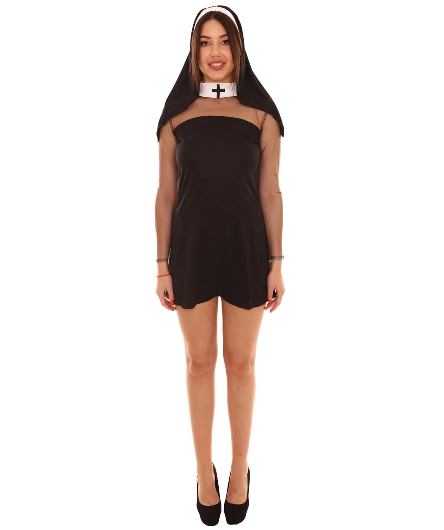 HPO Adult Women's Sexy Nun Religious Costume | Black Cosplay Costume 2 HPO Adult Women's Sexy Nun Religious Costume | Black Cosplay Costume