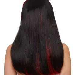 HPO Glam Black Devil Womens Wig | Horror Halloween Wig | Premium Breathable Capless Cap Women's 12 HPO Glam Black Devil Womens Wig | Horror Halloween Wig | Premium Breathable Capless Cap Women's