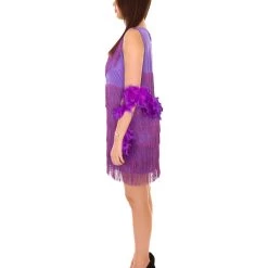 HPO Adult Women's 20'S Fringe Flapper Costume | Purple Cosplay Costume