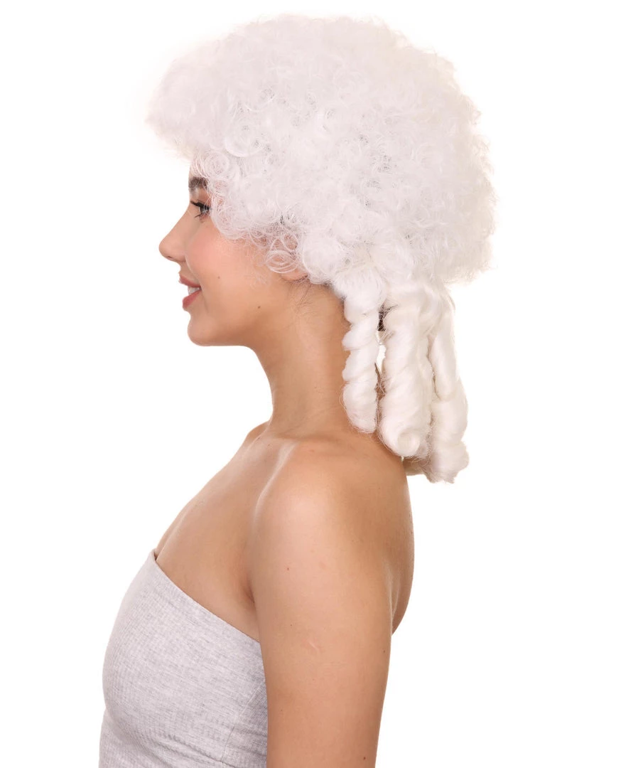 HPO Womens 18th Century Colonial Lady Wig | White Historical Wig | Premium Breathable Capless Cap Women's 3 HPO Womens 18th Century Colonial Lady Wig | White Historical Wig | Premium Breathable Capless Cap Women's