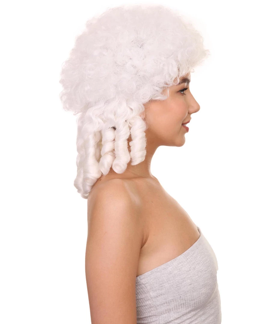 HPO Womens 18th Century Colonial Lady Wig | White Historical Wig | Premium Breathable Capless Cap Women's 5 HPO Womens 18th Century Colonial Lady Wig | White Historical Wig | Premium Breathable Capless Cap Women's