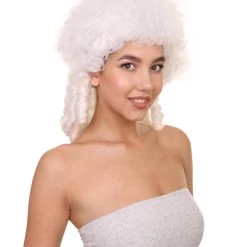 HPO Womens 18th Century Colonial Lady Wig | White Historical Wig | Premium Breathable Capless Cap Women's 14 HPO Womens 18th Century Colonial Lady Wig | White Historical Wig | Premium Breathable Capless Cap Women's