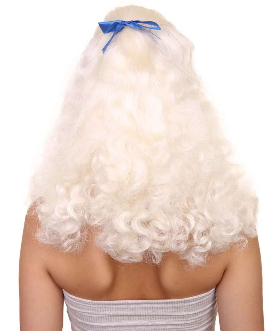 HPO Womens Colonial Lady Curly With Blue Lace Wig | Blonde Historical Wigs | Premium Breathable Capless Cap Women's 4 HPO Womens Colonial Lady Curly With Blue Lace Wig | Blonde Historical Wigs | Premium Breathable Capless Cap Women's