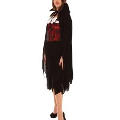 HPO Adult Women's Victorian Vampire Costume | Black Halloween Costume