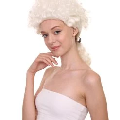 HPO Womens 18th Century Colonial Lady Wig | Lt. Blonde Historical Wig | Premium Breathable Capless Cap Women's