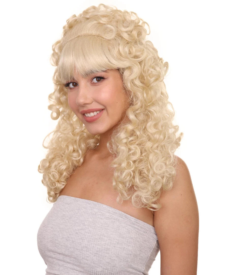 HPO Womens Colonial Lady Curly Wig | Blonde Historical Wigs | Premium Breathable Capless Cap 2 HPO Womens Colonial Lady Curly Wig | Blonde Historical Wigs | Premium Breathable Capless Cap