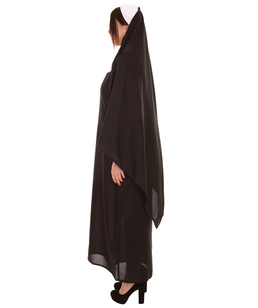 HPO Adult Women's Traditional Nun Religious Costume | Black Cosplay Costume 4 HPO Adult Women's Traditional Nun Religious Costume | Black Cosplay Costume
