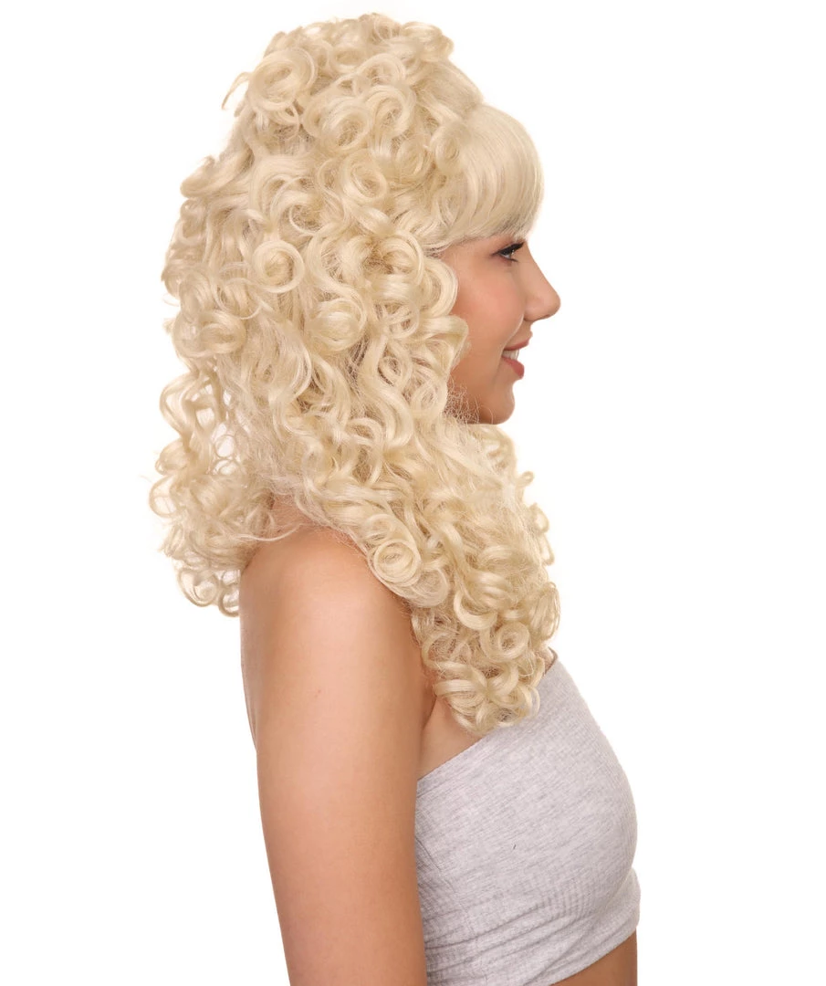 HPO Womens Colonial Lady Curly Wig | Blonde Historical Wigs | Premium Breathable Capless Cap 5 HPO Womens Colonial Lady Curly Wig | Blonde Historical Wigs | Premium Breathable Capless Cap