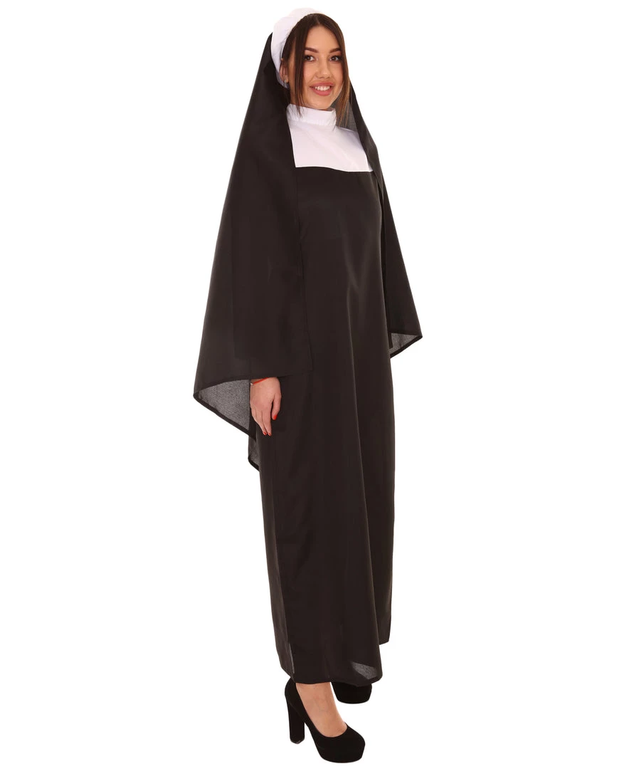 HPO Adult Women's Traditional Nun Religious Costume | Black Cosplay Costume 7 HPO Adult Women's Traditional Nun Religious Costume | Black Cosplay Costume