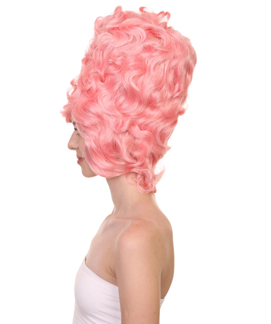 HPO Women's Womens 18th Century Colonial Lady Wig | Pink Historical Wig | Premium Breathable Capless Cap 3 HPO Women's Womens 18th Century Colonial Lady Wig | Pink Historical Wig | Premium Breathable Capless Cap