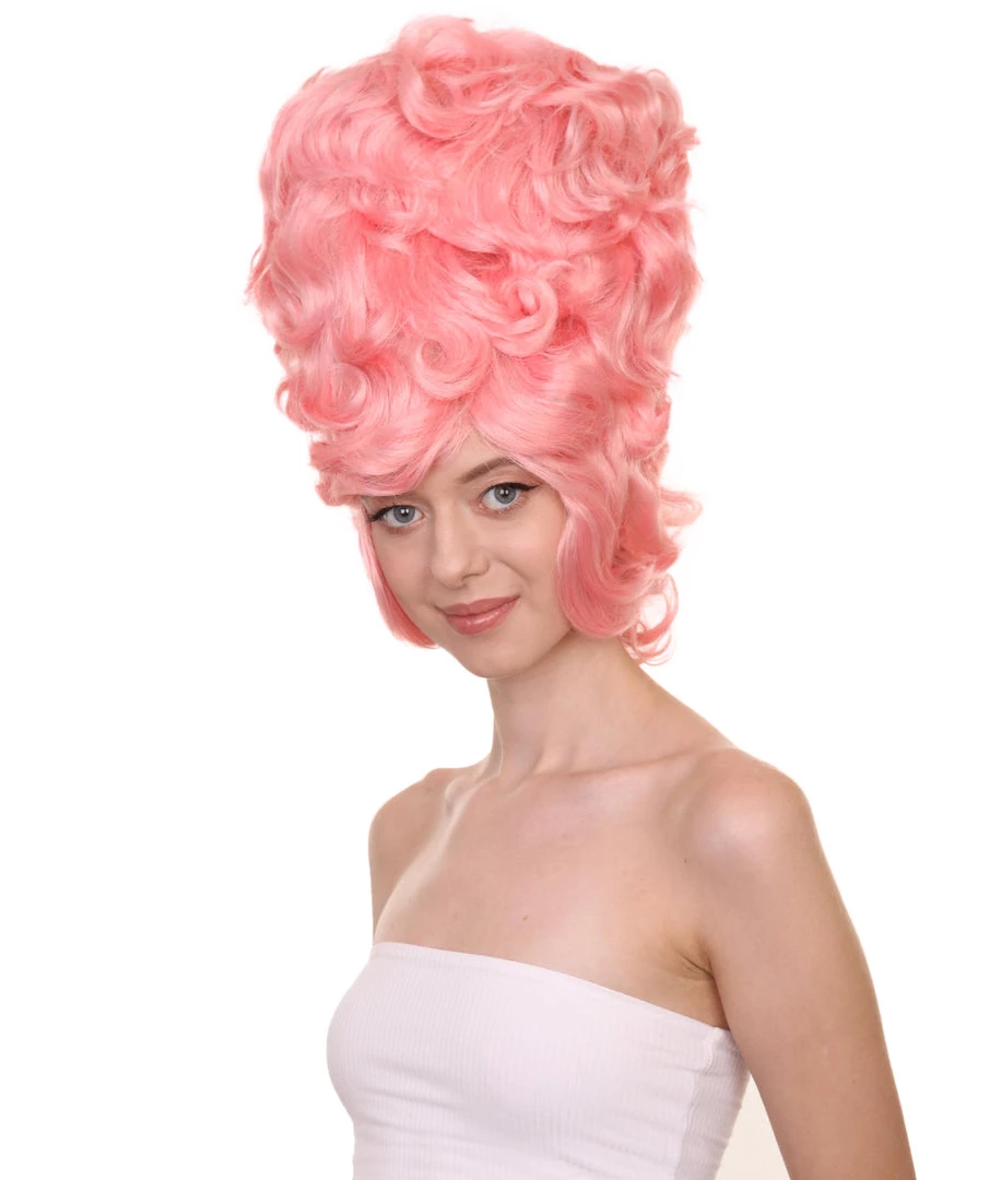 HPO Women's Womens 18th Century Colonial Lady Wig | Pink Historical Wig | Premium Breathable Capless Cap 2 HPO Women's Womens 18th Century Colonial Lady Wig | Pink Historical Wig | Premium Breathable Capless Cap