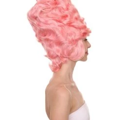 HPO Women's Womens 18th Century Colonial Lady Wig | Pink Historical Wig | Premium Breathable Capless Cap 13 HPO Women's Womens 18th Century Colonial Lady Wig | Pink Historical Wig | Premium Breathable Capless Cap