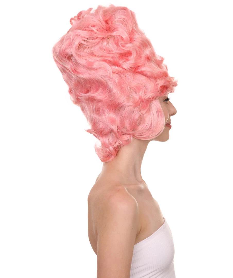 HPO Women's Womens 18th Century Colonial Lady Wig | Pink Historical Wig | Premium Breathable Capless Cap 5 HPO Women's Womens 18th Century Colonial Lady Wig | Pink Historical Wig | Premium Breathable Capless Cap