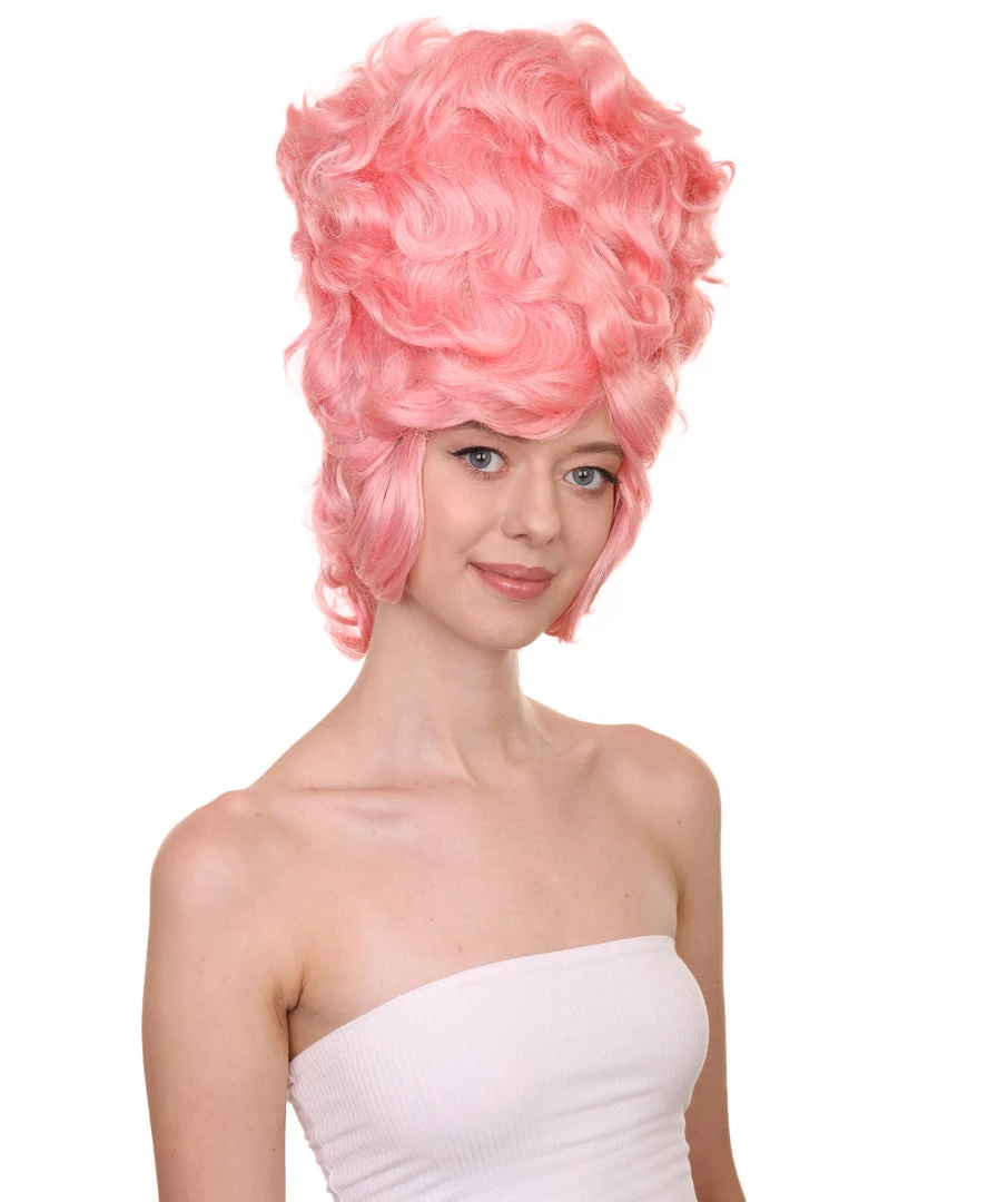 HPO Women's Womens 18th Century Colonial Lady Wig | Pink Historical Wig | Premium Breathable Capless Cap 6 HPO Women's Womens 18th Century Colonial Lady Wig | Pink Historical Wig | Premium Breathable Capless Cap