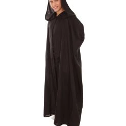 HPO Adult Men's Hooded Robe Costume | Black Halloween Costume