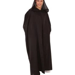 HPO Adult Men's Hooded Robe Costume | Black Halloween Costume