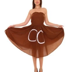 HPO Adult Women's Poop Emoji Dress Funny Costume | Brown Halloween Costume