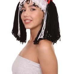 HPO Womens Rag Dolly Wig | Black And White Storybook & Fairytale Wigs