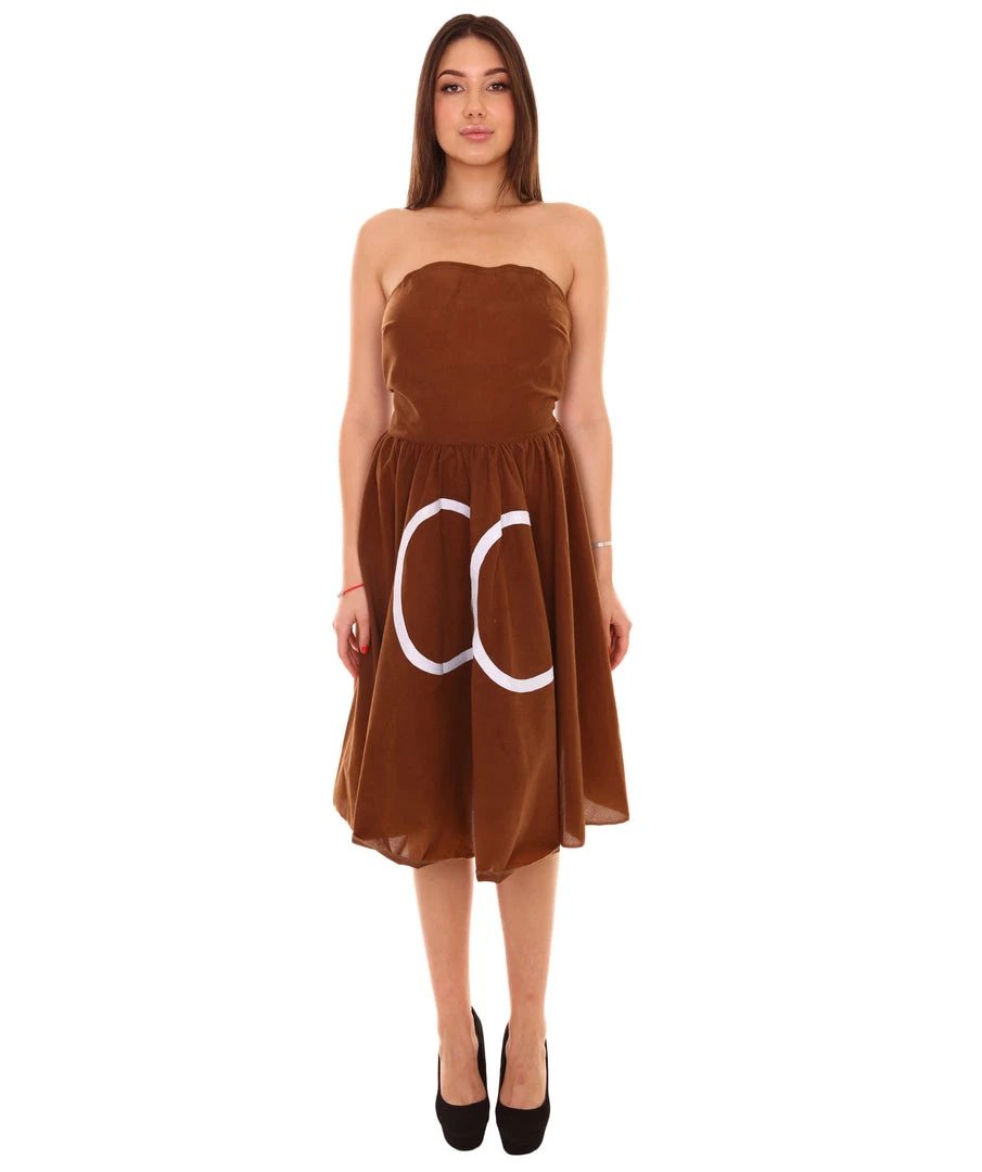 HPO Adult Women's Poop Emoji Dress Funny Costume | Brown Halloween Costume 2 HPO Adult Women's Poop Emoji Dress Funny Costume | Brown Halloween Costume