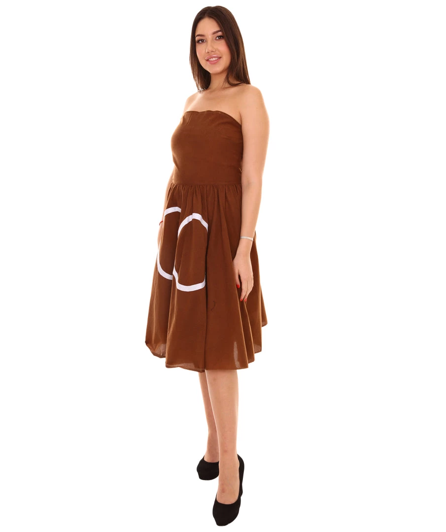 HPO Adult Women's Poop Emoji Dress Funny Costume | Brown Halloween Costume 3 HPO Adult Women's Poop Emoji Dress Funny Costume | Brown Halloween Costume