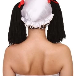 HPO Womens Rag Dolly Wig | Black And White Storybook & Fairytale Wigs
