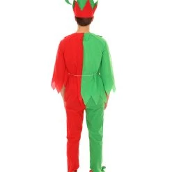 HPO Adult Men's Elf Christmas Costume | Red And Green Halloween Costume