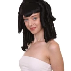 HPO Women's Curly Gothic Vampire Womens Wig | Vampiress Character Cosplay Halloween Wig | Premium Breathable Capless Cap