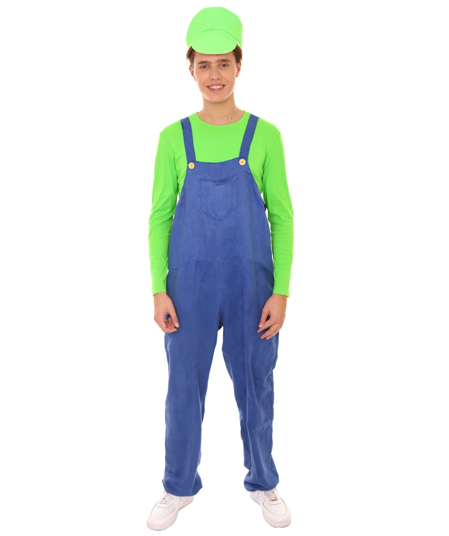 HPO Adult Men's Plumber Costume | Green Halloween Costume 2 HPO Adult Men's Plumber Costume | Green Halloween Costume
