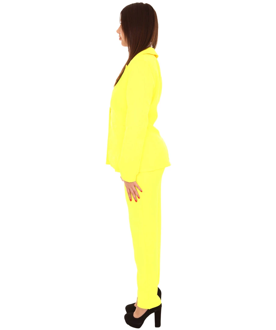 HPO Adult Women's Deluxe Party Suit Costume | Yellow Cosplay Costume 4 HPO Adult Women's Deluxe Party Suit Costume | Yellow Cosplay Costume