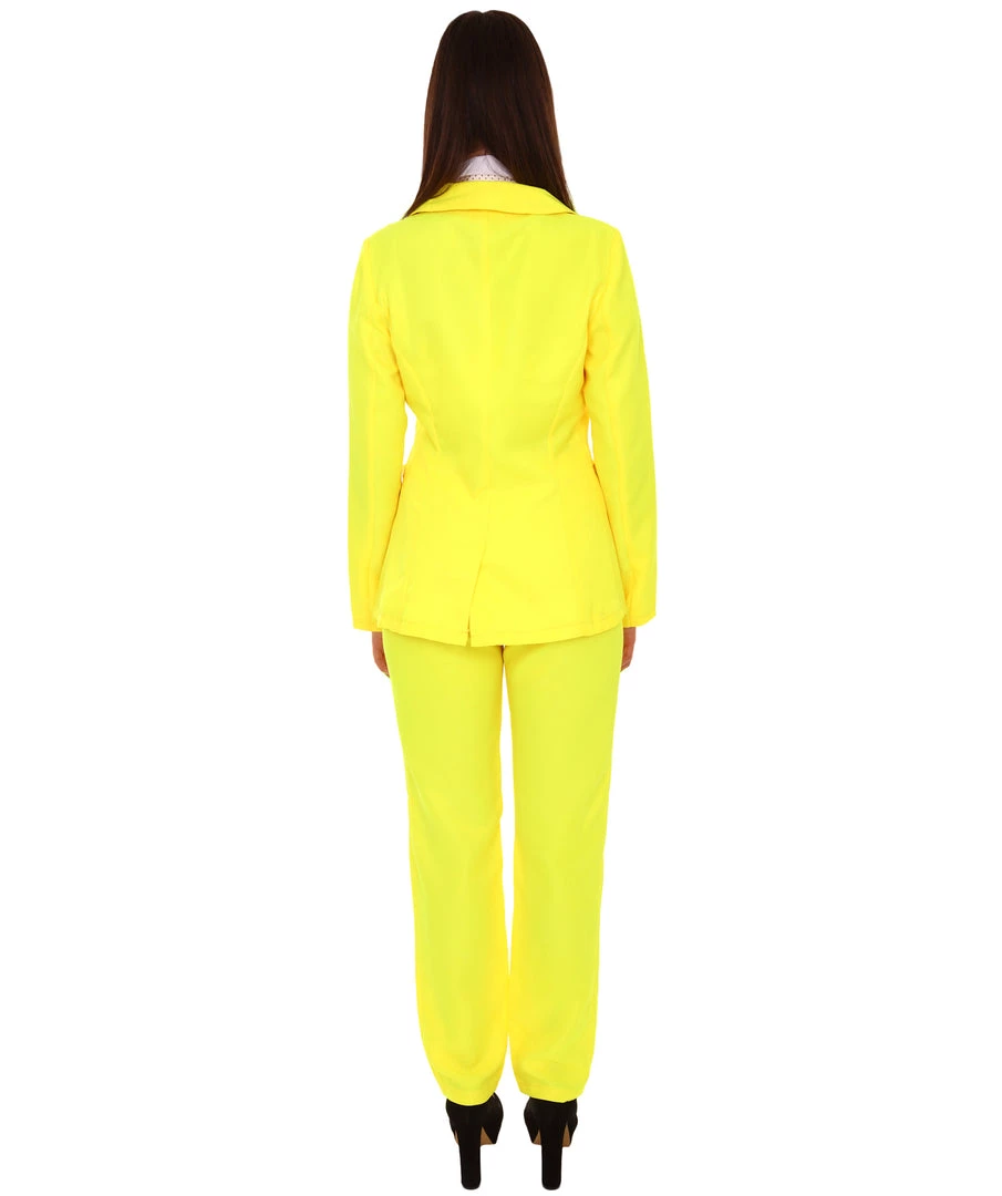 HPO Adult Women's Deluxe Party Suit Costume | Yellow Cosplay Costume 5 HPO Adult Women's Deluxe Party Suit Costume | Yellow Cosplay Costume