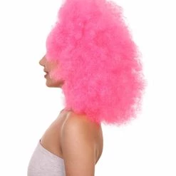 HPO Sweetie Pink Bubble Afro Clown Womens Wig | Sexy Cosplay Party Halloween Wig | Premium Breathable Capless Cap Women's 11 HPO Sweetie Pink Bubble Afro Clown Womens Wig | Sexy Cosplay Party Halloween Wig | Premium Breathable Capless Cap Women's