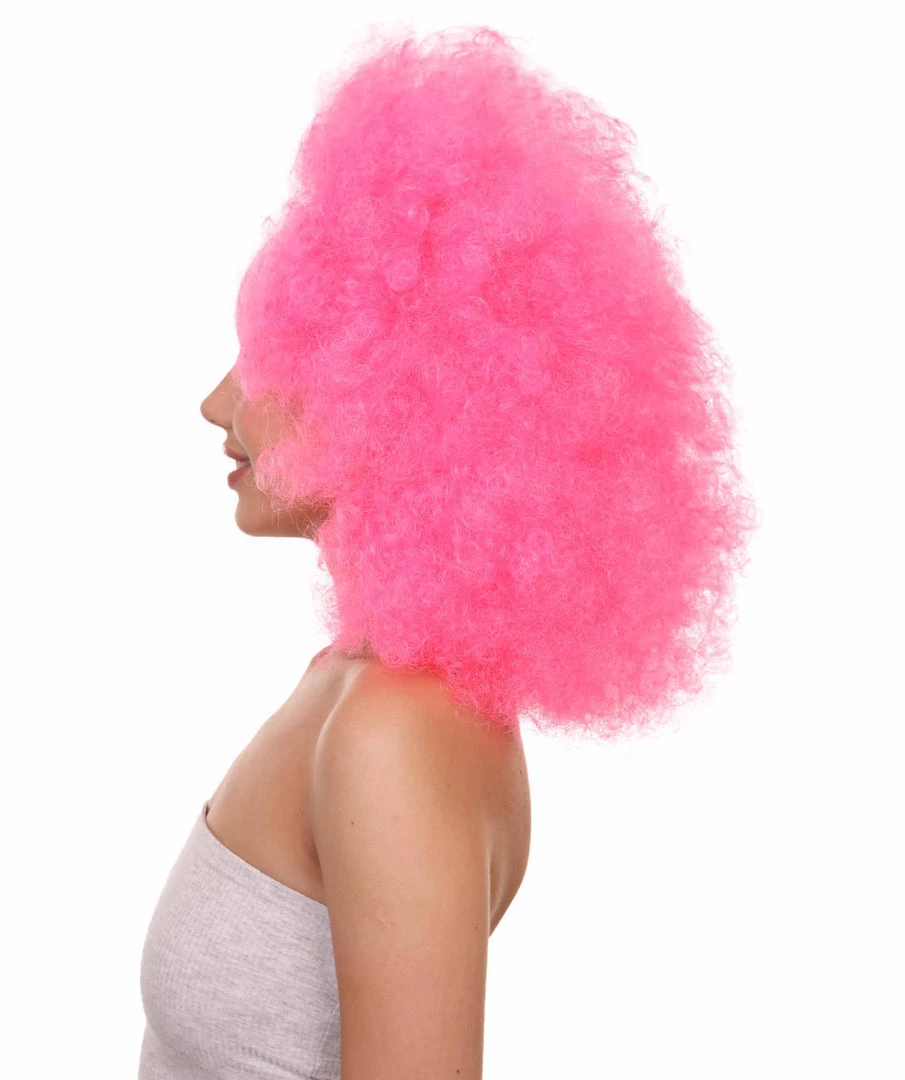 HPO Sweetie Pink Bubble Afro Clown Womens Wig | Sexy Cosplay Party Halloween Wig | Premium Breathable Capless Cap Women's 3 HPO Sweetie Pink Bubble Afro Clown Womens Wig | Sexy Cosplay Party Halloween Wig | Premium Breathable Capless Cap Women's