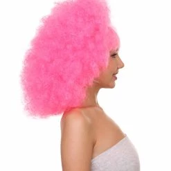 HPO Sweetie Pink Bubble Afro Clown Womens Wig | Sexy Cosplay Party Halloween Wig | Premium Breathable Capless Cap Women's 13 HPO Sweetie Pink Bubble Afro Clown Womens Wig | Sexy Cosplay Party Halloween Wig | Premium Breathable Capless Cap Women's