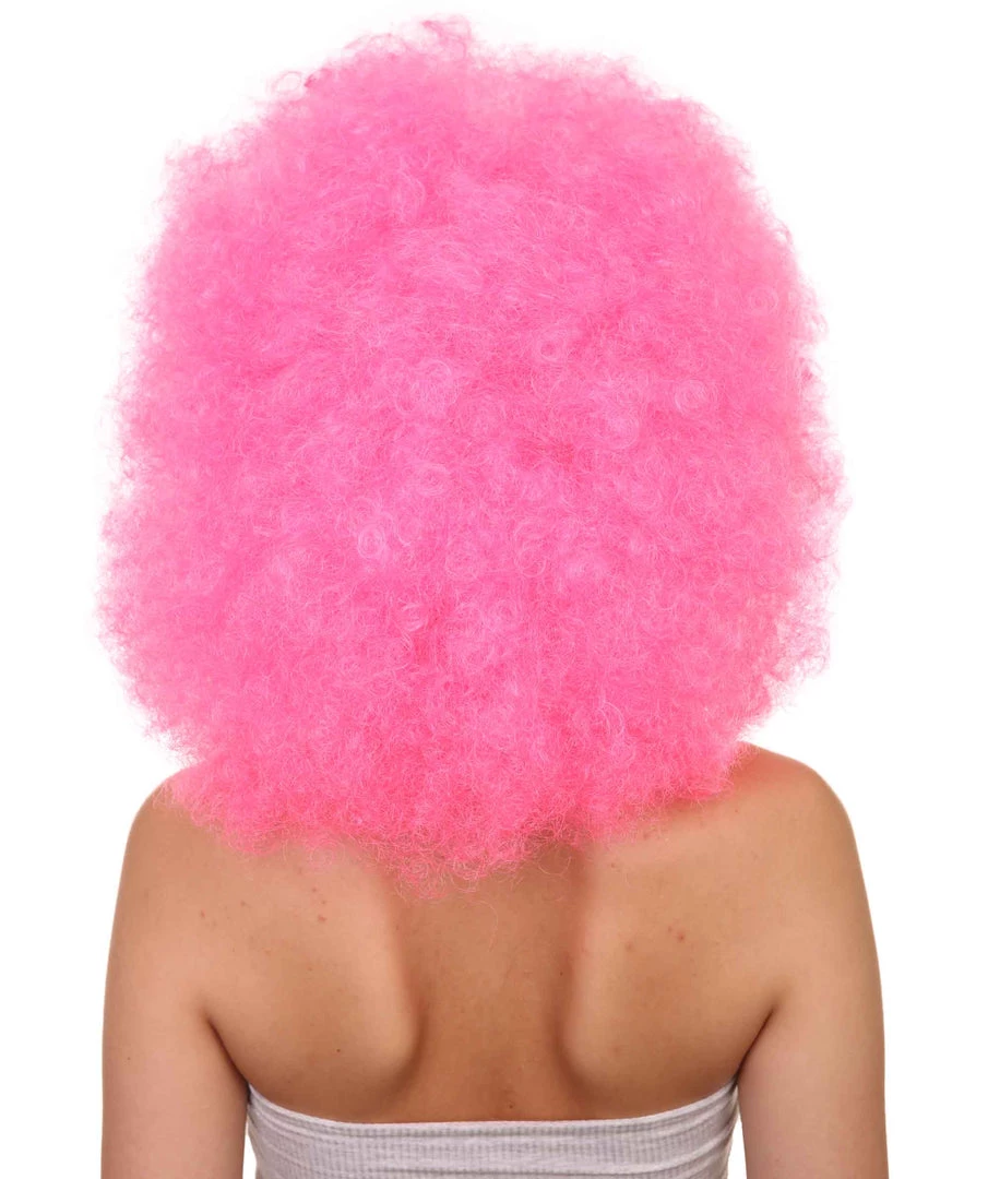 HPO Sweetie Pink Bubble Afro Clown Womens Wig | Sexy Cosplay Party Halloween Wig | Premium Breathable Capless Cap Women's 4 HPO Sweetie Pink Bubble Afro Clown Womens Wig | Sexy Cosplay Party Halloween Wig | Premium Breathable Capless Cap Women's