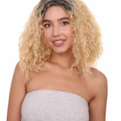 HPO Womens TV Movie Celebrity Wig | Blonde Wigs | Premium Breathable Capless Cap