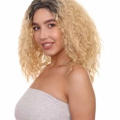 HPO Womens TV Movie Celebrity Wig | Blonde Wigs | Premium Breathable Capless Cap