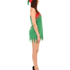 HPO Adult Women's Christmas Elf Fancy Dress Holiday Costume | Blue Cosplay Costume