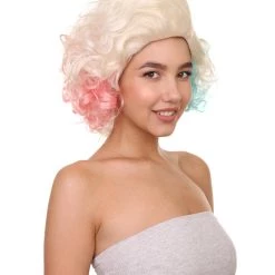 HPO Women's Multi Color Curly Short Bob Wig | Premium Breathable Capless Cap