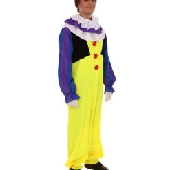 HPO Adult Men's Clown Jumpsuit Costume | Multicolor Cosplay Costume