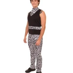 HPO Adult Men's 80s Rockstar Costume | Black & White Cosplay Costume